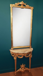 Console Louis XVI, bois sculpté