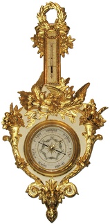 Baromètre à mercure, Louis XVI, bois sculpté