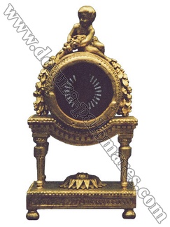 Horloge, bois sculpté
