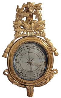 Baromètre à mercure, Louis XVI, bois sculpté