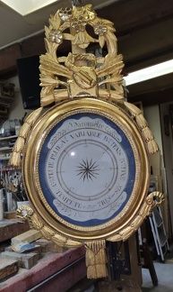 Baromètre à mercure, Louis XVI, bois sculpté
