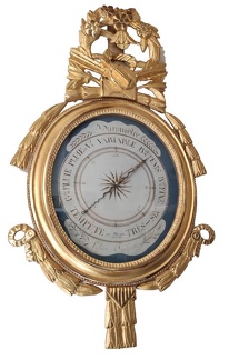 Baromètre à mercure, bois sculpté