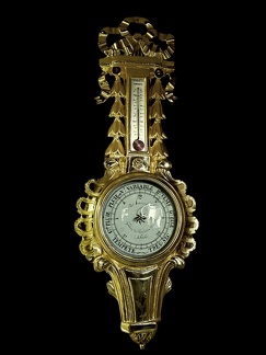 Baromètre thermomètre  à colonne de Mercure 18ème, Louis XVI